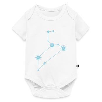 Constellation de l’étoile du Lion Signe du zodiaque bleu pastel - Body à manches courtes Premium Bébé - blanc - Devant