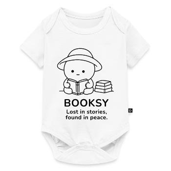 Booksy – Perdu dans les histoires, trouvé en paix - Body à manches courtes Premium Bébé - blanc - Devant