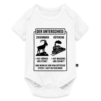Ziegenbock vs Güterzug Meme - Baby Premium Kurzarmbody - Weiß - Vorne