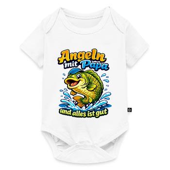 Angeln mit Papa – Alles ist Gut - Baby Premium Kurzarmbody - Weiß - Vorne
