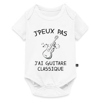 J Peux Pas J Ai Guitare Classique T-Shirt Cadea... - Body à manches courtes Premium Bébé - blanc - Devant