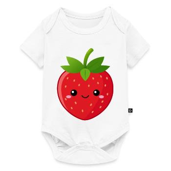 Fraise de Kawaii - Body à manches courtes Premium Bébé - blanc - Devant