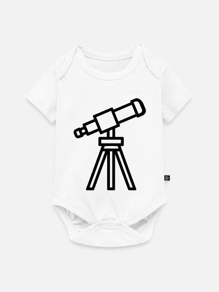Teleskop - Baby Premium Kurzarmbody - Weiß