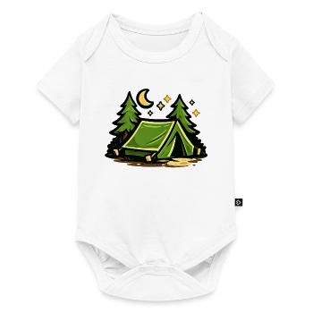 Nächtliches Zeltlager im Wald - Baby Premium Kurzarmbody - Weiß - Vorne