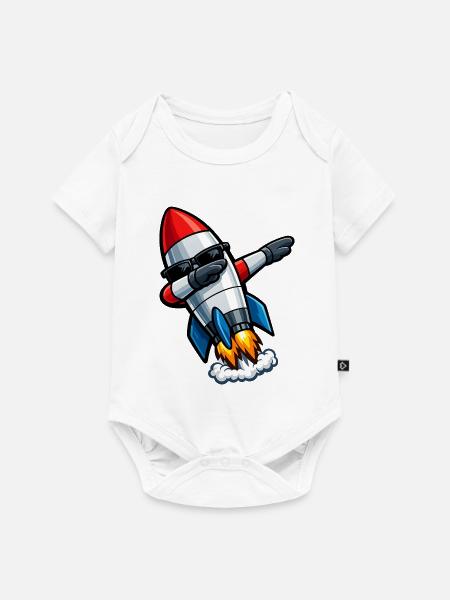 Dabbing Rakete - Baby Premium Kurzarmbody - Weiß