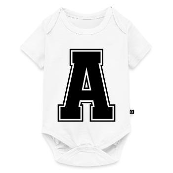 A_Buchstabe - Baby Premium Kurzarmbody - Weiß - Vorne