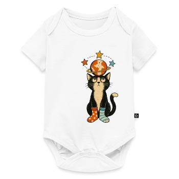 Planetenkatze - Baby Premium Kurzarmbody - Weiß - Vorne