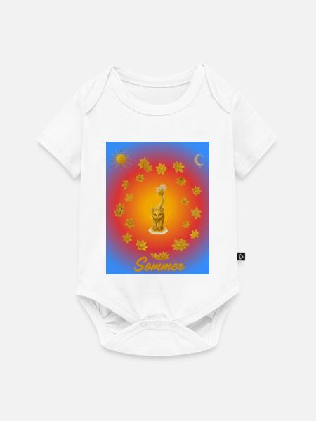 Katzen Sommerglanz - Baby Premium Kurzarmbody - Weiß