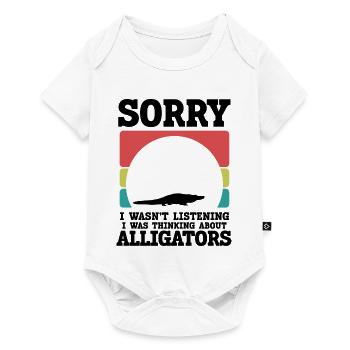 Alligator Silhouette Humor  - Baby Premium Kurzarmbody - Weiß - Vorne