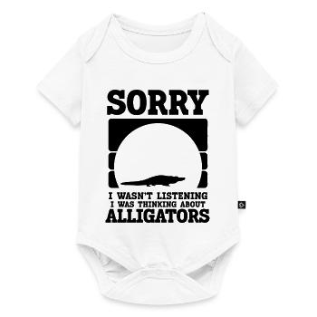 Alligator Silhouette Humor - Baby Premium Kurzarmbody - Weiß - Vorne