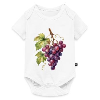 Aquarellweintrauben Cluster - Baby Premium Kurzarmbody - Weiß - Vorne