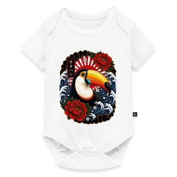Tukan im japanischen Irezumi Tattoo Stil - Baby Premium Kurzarmbody - Weiß - Vorne