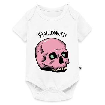 Pink Skull Halloween Totenkopf Gothic Geschenk - Baby Premium Kurzarmbody - Weiß - Vorne