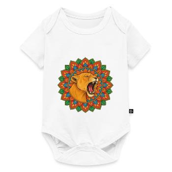 Loewin die bruellt im Mandala - Baby Premium Kurzarmbody - Weiß - Vorne