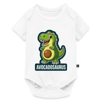 Niedlicher Avocadosaurus Dinosaurier T-Rex - Baby Premium Kurzarmbody - Weiß - Vorne