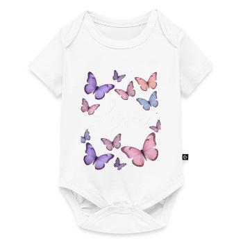 Lila Liebe: Schmetterlingszauber - Baby Premium Kurzarmbody - Weiß - Vorne