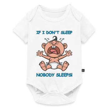 Lustiges weinendes Baby, wenn ich nicht schlafe, schläft niemand. - Baby Premium Kurzarmbody - Weiß - Vorne