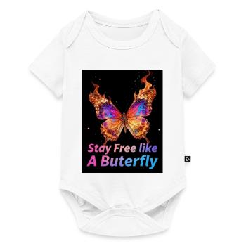 Stay Free Like A Butterfly - Baby Premium Kurzarmbody - Weiß - Vorne