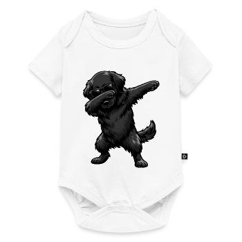 Dabbing Flat Coated Retriever - Baby Premium Kurzarmbody - Weiß - Vorne