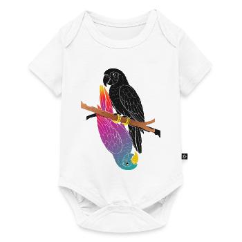 Zwei Papageien auf Ast Cartoon Design - Baby Premium Kurzarmbody - Weiß - Vorne