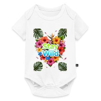Stay Wild Tropische Blüten - Baby Premium Kurzarmbody - Weiß - Vorne