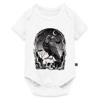 Raven over skull in the moonlight - Baby Premium short-sleeve bodysuit - white - Front
