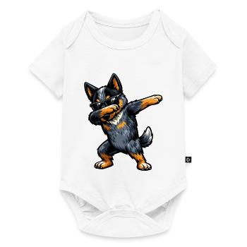 Dabbing Australian Cattle Dog - Baby Premium Kurzarmbody - Weiß - Vorne