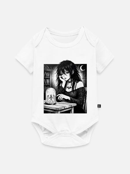 Gothic Nachtschwärmerin im Glas - Baby Premium Kurzarmbody - Weiß