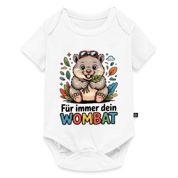 Wombat mit Blättern - Baby Premium Kurzarmbody - Weiß - Vorne