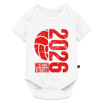Volleyball Meister Shirt 2026, rot,  Hoodie, Tasse - Baby Premium Kurzarmbody - Weiß - Vorne