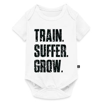 Devise Train Suffer Grow Grunge - Black - Body à manches courtes Premium Bébé - blanc - Devant