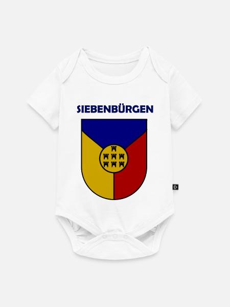 Siebenbürgen Schild mit Türmchen - Baby Premium Kurzarmbody - Weiß