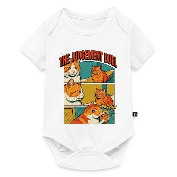 Funny Orange Cats Duel Comic - Baby Premium short-sleeve bodysuit - white - Front