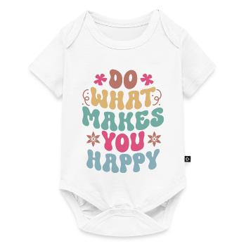 Citations motivantes pour faire ce qui vous rend heureux - Body à manches courtes Premium Bébé - blanc - Devant