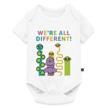 Nous sommes tous différents ! Créatures colorées - Body à manches courtes Premium Bébé - blanc - Devant
