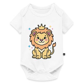 Lionceau couronné chic pastel - Body à manches courtes Premium Bébé - blanc - Devant