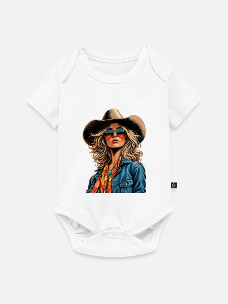 Coole Lady Western Style - Baby Premium Kurzarmbody - Weiß