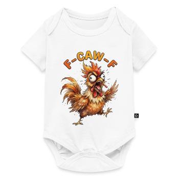 Dibujo animado del gallo enfadado – Gráfico de gallina loca - Body de manga corta para bebés Premium  - blanco - delante