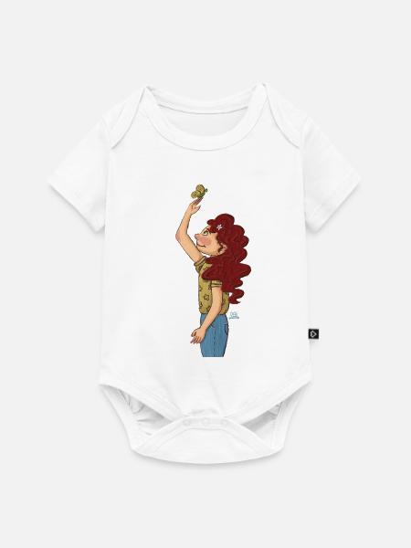 Schmetterlings Mädchen - Baby Premium Kurzarmbody - Weiß