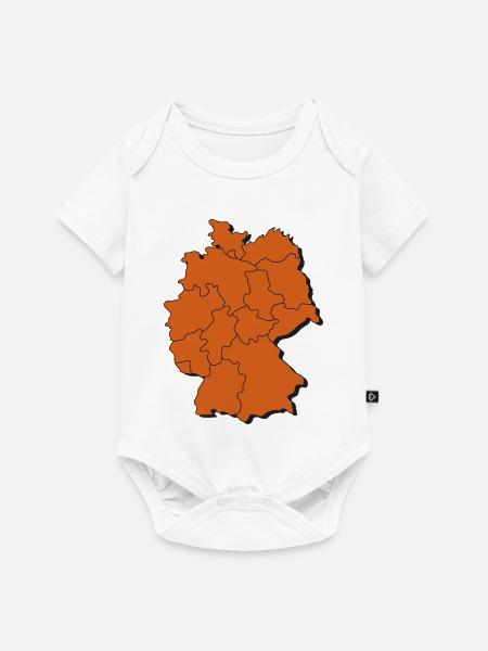 Karte von Deutschland - Baby Premium Kurzarmbody - Weiß