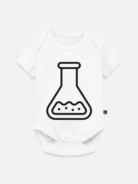 Laborflaschen-Linien-Symbol - Baby Premium Kurzarmbody - Weiß