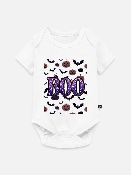 Boo Glitter Halloween-Nacht - Baby Premium Kurzarmbody - Weiß