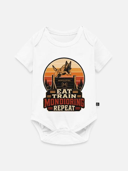 Mondioring Malinois Jumping - Baby Premium Kurzarmbody - Weiß