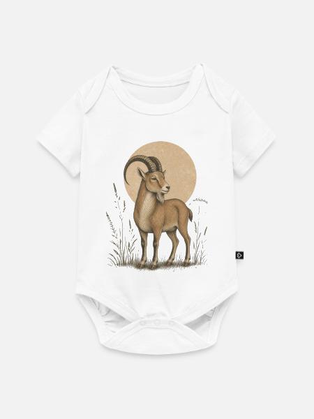 Steinbock - Baby Premium Kurzarmbody - Weiß
