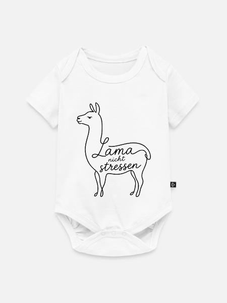 Lama nicht stressen - Baby Premium Kurzarmbody - Weiß