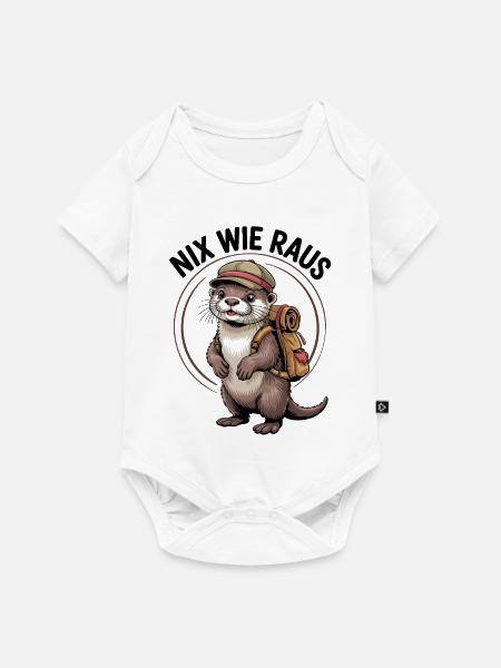 Abenteuer Otter - Baby Premium Kurzarmbody - Weiß