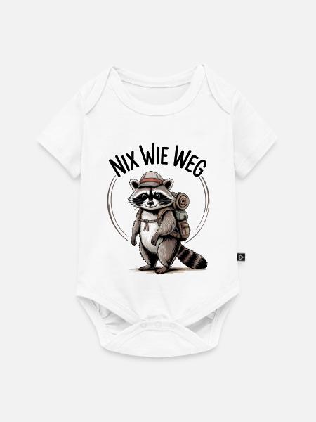 Outdoor Waschbär - Baby Premium Kurzarmbody - Weiß