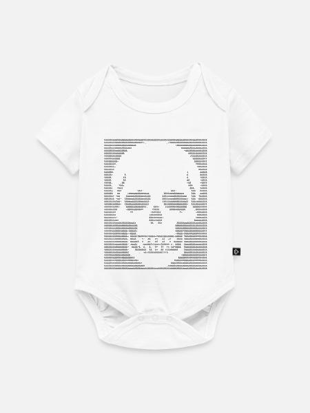 Skull ASCII-Kunstdesign - Baby Premium Kurzarmbody - Weiß