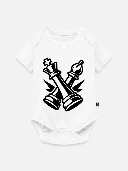 Schach Figuren - Baby Premium Kurzarmbody - Weiß