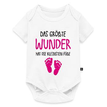 Das größte Wunder hat die kleinsten Füße - GIRL - Baby Premium Kurzarmbody - Weiß - Vorne